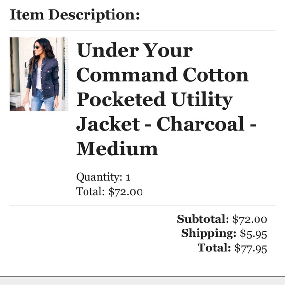 VICI Under Your Command Cotton Pocket Utility Jacket Charcoal/Navy Size M - Picture 5 of 5